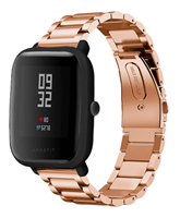 Strap-it Xiaomi Amazfit Bip stalen band (rosé goud)