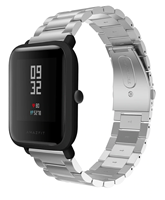 Strap-it Xiaomi Amazfit Bip stalen band (zilver)