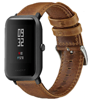 Strap-it Xiaomi Amazfit Bip leren bandje (bruin)