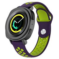 Strap-it Samsung Gear Sport sport band (paars/geel)