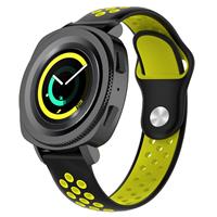 Strap-it Samsung Gear Sport sport band (zwart/geel)