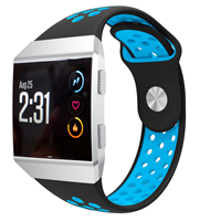 Strap-it Fitbit Ionic sport band (zwart/blauw)