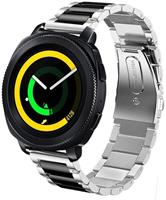 Strap-it Samsung Gear Sport stalen band (zilver/zwart)