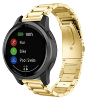 Strap-it Garmin Vivoactive 4 stalen band - 45mm - goud