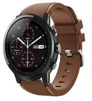 Strap-it Xiaomi Amazfit Stratos silicone band (koffiebruin)