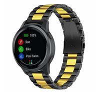 Strap-it Garmin Vivoactive 4 stalen band - 45mm - zwart/goud