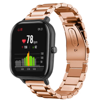 Strap-it Xiaomi Amazfit GTS stalen band (rosé goud)