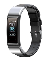 Strap-it Huawei band 3 / 4 Pro leren bandje (zwart)