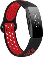 Strap-it Fitbit Inspire sport band (zwart / rood)