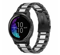 Strap-it Garmin Venu stalen band (zwart/zilver)