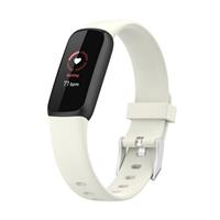 Strap-it Fitbit Luxe siliconen bandje (zand wit)
