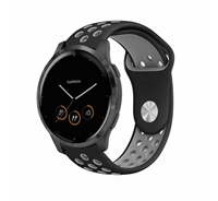 Strap-it Garmin Vivoactive 4s sport band - 40mm - zwart/grijs