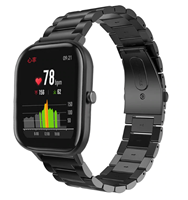 Strap-it Xiaomi Amazfit GTS stalen band (zwart)