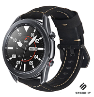 Strap-it Samsung Galaxy Watch 3 leren bandje 45mm (zwart)