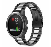 Strap-it Garmin Vivoactive 3 stalen band (zwart/zilver)