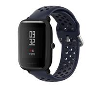 Strap-it Xiaomi Amazfit Bip siliconen bandje met gaatjes (donkerblauw)