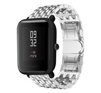 Strap-it Xiaomi Amazfit Bip stalen draak band (zilver)