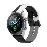 Strap-it Samsung Galaxy Watch 3 45mm triple sport band (zwart-wit-grijs)