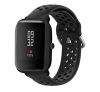 Strap-it Xiaomi Amazfit Bip siliconen bandje met gaatjes (zwart)