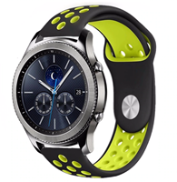 Strap-it Samsung Gear S3 sport band (zwart/geel)