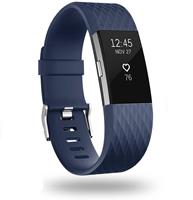 Strap-it Fitbit Charge 2 diamant silicone band (donkerblauw)