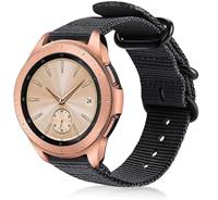 Strap-it Samsung Galaxy Watch 41mm / 42mm nylon gesp band (zwart)