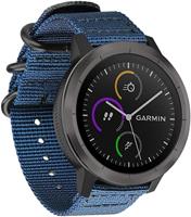 Strap-it Garmin Venu nylon gesp band (blauw)