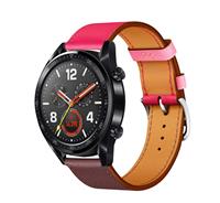 Strap-it Huawei Watch GT leren bandje (knalroze/roodbruin)