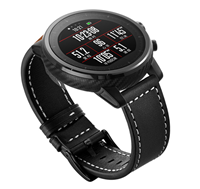 Strap-it Xiaomi Amazfit Pace leren bandje (zwart)