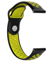 Strap-it Rubber horlogeband 20mm sport universeel (zwart/geel)