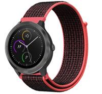 Strap-it Garmin Vivomove HR nylon bandje (zwart/rood)