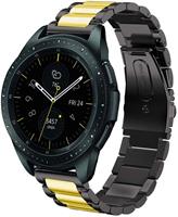 Strap-it Samsung Galaxy Watch stalen band 41mm / 42mm (zwart/goud)