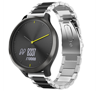 Strap-it Garmin Vivomove HR stalen band (zilver/zwart)