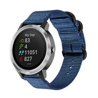 Strap-it Garmin Vivoactive 3 nylon gesp band (blauw)