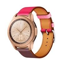 Strap-it Samsung Galaxy Watch leren band 41mm / 42mm (knalroze/roodbruin)