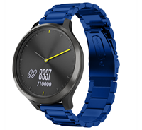 Strap-it Garmin Vivomove HR stalen band (blauw)