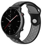 Strap-it Xiaomi Amazfit GTR 2 / 2e sport bandje - bandbreedte 22mm - zwart/grijs