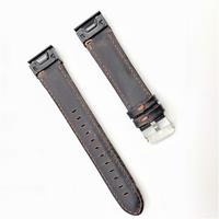 Strap-it Garmin Fenix 5 / 6 leren bandje (donkerbruin)
