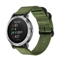 Strap-it Garmin Vivoactive 3 nylon gesp band (groen)