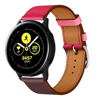 Strap-it Samsung Galaxy Watch active leren bandje (knalroze/roodbruin)