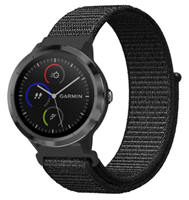 Strap-it Garmin Venu nylon band (zwart)