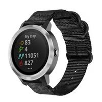 Strap-it Garmin Vivoactive 3 nylon gesp band (zwart)