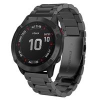 Strap-it Garmin Fenix 5x / 6x stalen band (zwart)