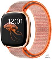 Strap-it Fitbit Versa 3 nylon bandje (oranje)