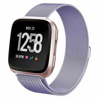 Strap-it Fitbit Versa Milanese band (lichtpaars)