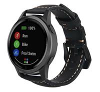 Strap-it Garmin Vivoactive 4 leren band - 45mm - zwart