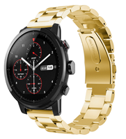 Strap-it Xiaomi Amazfit Stratos stalen band (goud)