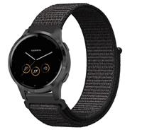 Strap-it Garmin Vivoactive 4s nylon band - 40mm - zwart