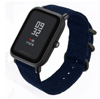 Strap-it Xiaomi Amazfit Bip nylon gesp band (blauw)