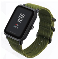 Strap-it Xiaomi Amazfit Bip nylon gesp band (groen)